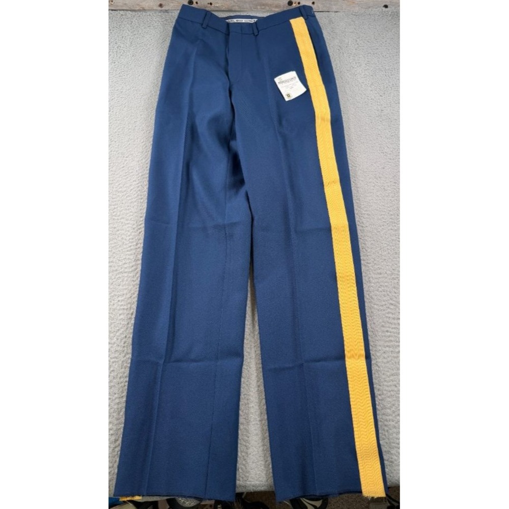 Marlow White Army Officer Pants 32R Yellow Stripe Army Service Cavalry Uniform